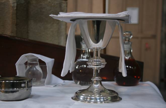 Communion chalice on altar