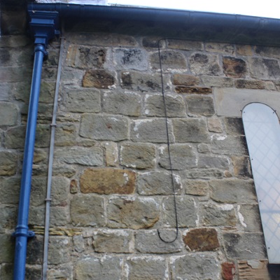 Cable Entry Point in the Mortar of St Michael's, Witton Gilbert