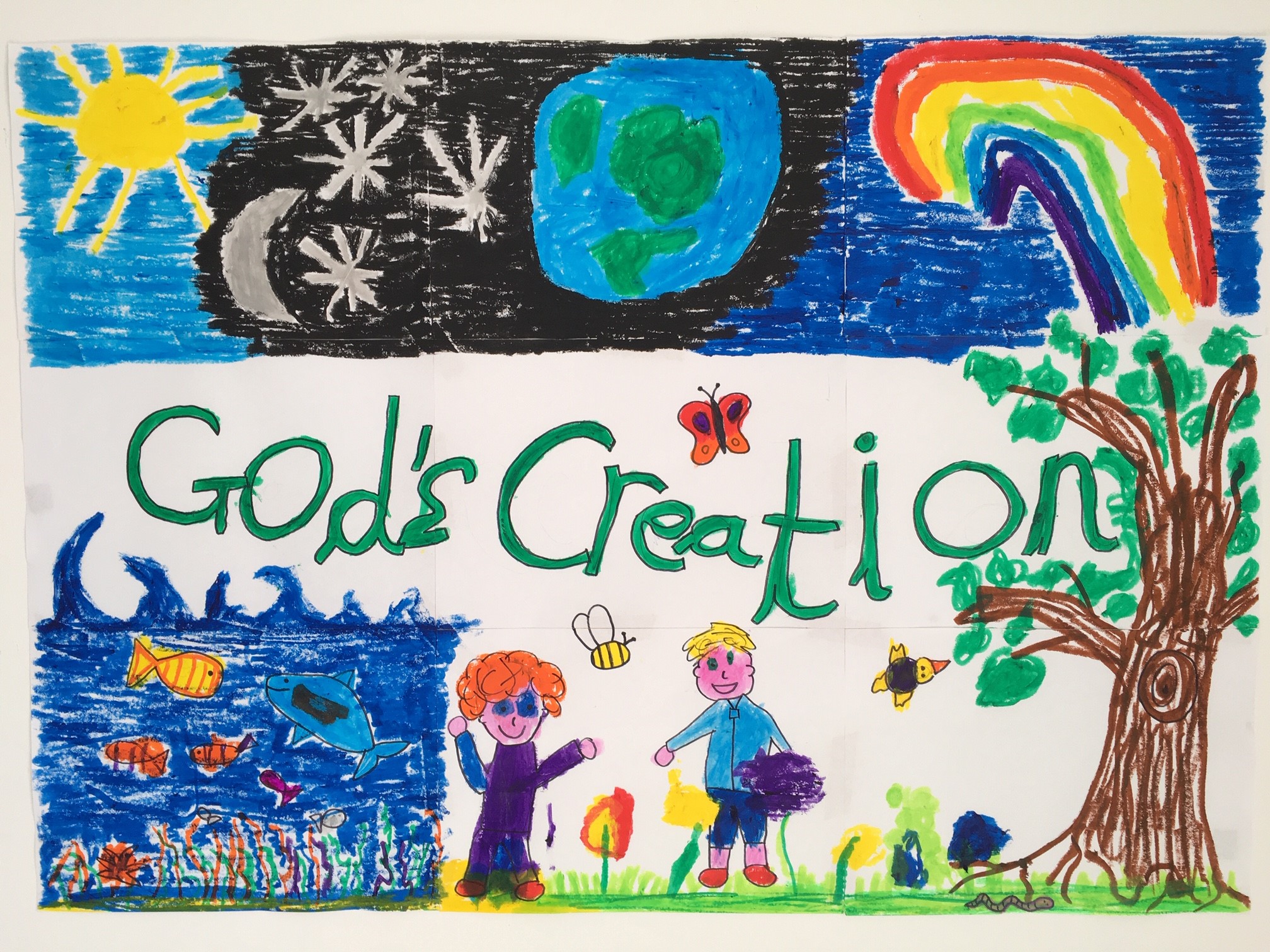 A hand-drawn picture of 'God's creation'.