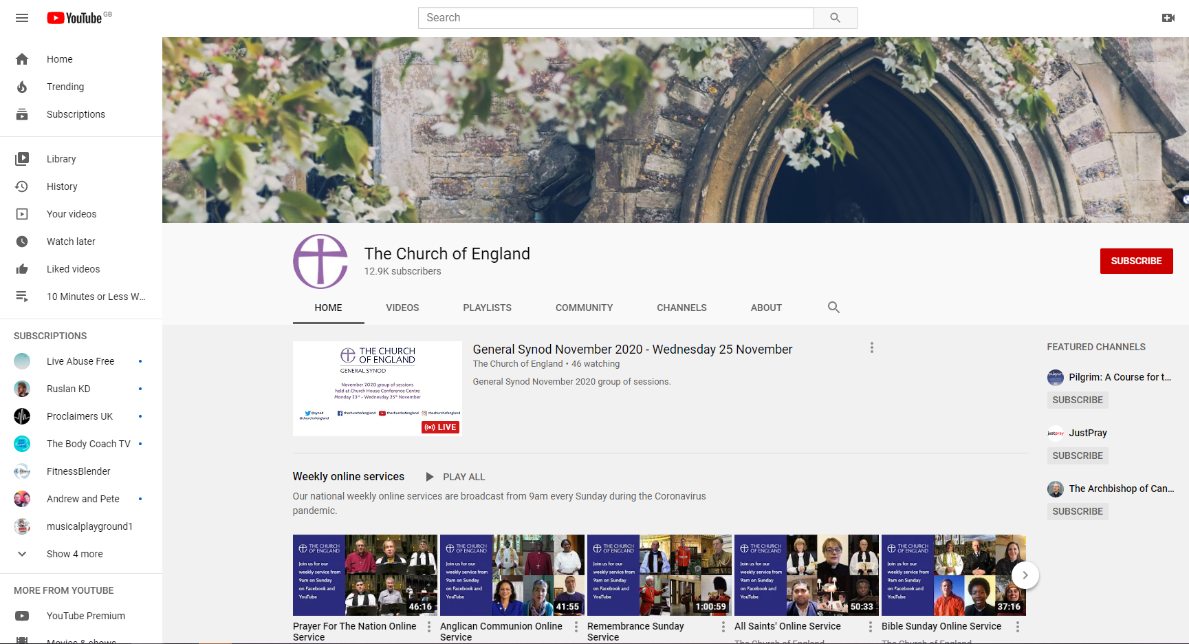 Church of England YouTube