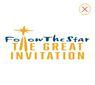 A squashed version of the Follow the Star: The Great Invitation logo