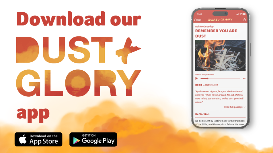 A downloadable infographic with a picture of the Dust and Glory app