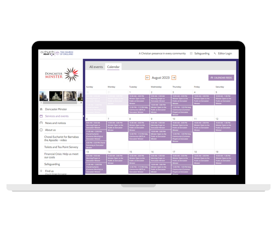 ACNY events and services calendar example