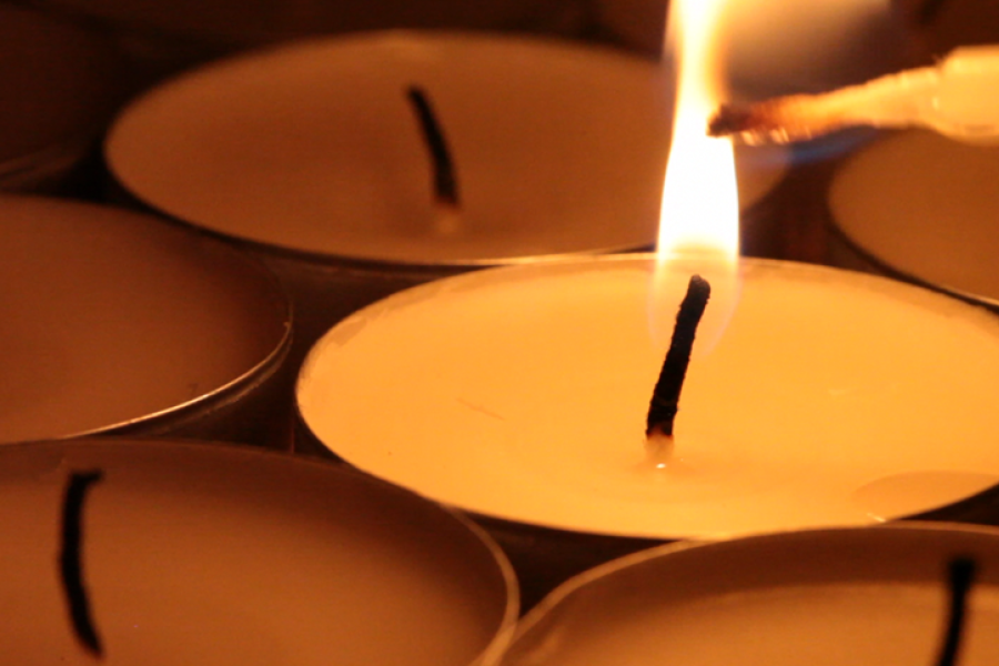 A candle being lit.