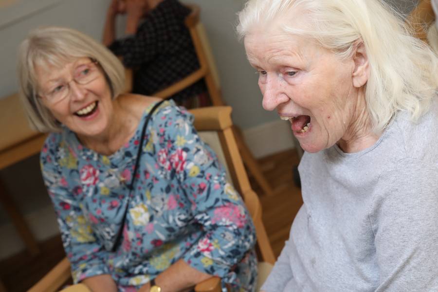 Anne (left) pictured with a resident (Beryl)