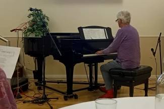 John Bell on piano