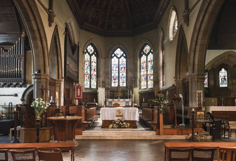 Interior view of St Peters church Highfield