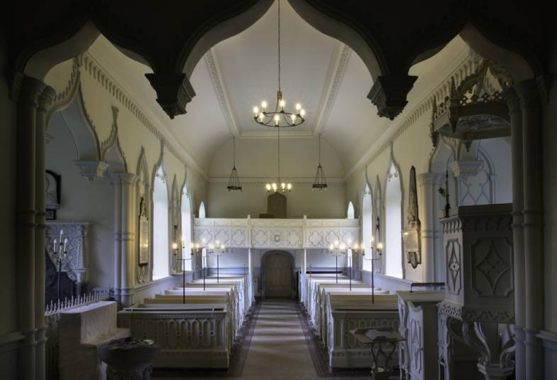 Interior view of St John the evangelist church Shobdo