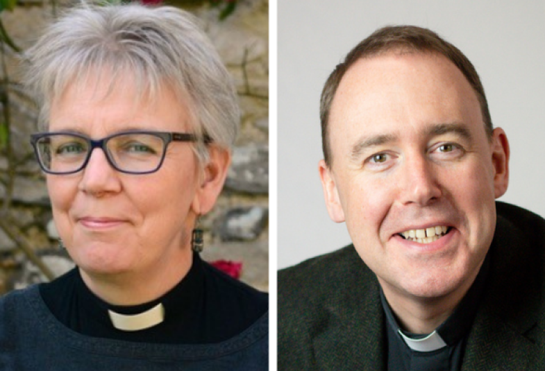 The new bishops of Birkenhead and Stockport are shown in two headshots next to one another