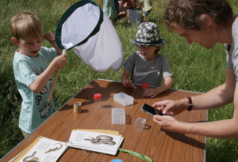 Little Borrowers Lightwave Group in Little Bealings (children playing with a net and other insect counting things)