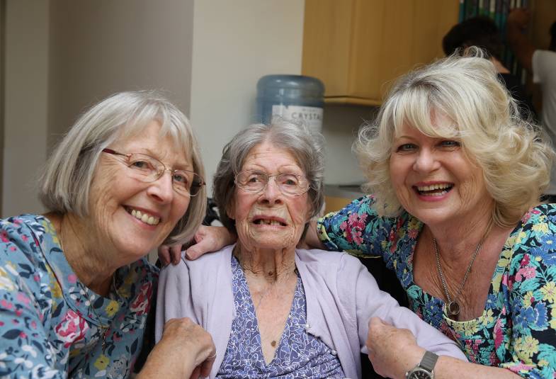 Anne (left) pictured her with a resident, Betty (centre) and Betty’s daughter Joyce (right).