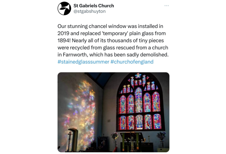 Tweet for stained glass summer 2022
