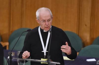 Archbishop Justin Welby giving his Presidential Address at the opening of General Synod on 6 February 2023