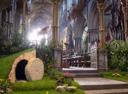 Easter garden inside Worcester Cathedral