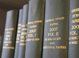 Shelf of bound books, General Synod papers 2007