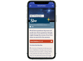 A mock up of the 2019 #FollowTheStar app on an iPhone.
