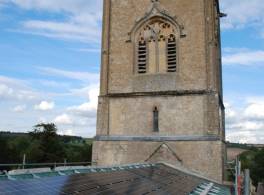 image shows the solar panel fixings at St Michaels 