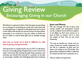 A screen shot of the Giving Review PDF
