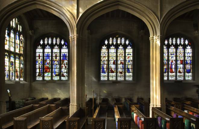 Interior view of St Mary's church Fairford