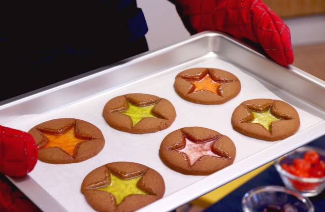 #FollowTheStar biscuits on a tray