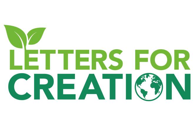 Green version of the Letters for Creation logo.