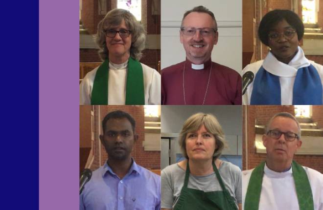 Headshots of 6 people involved with the weekly service