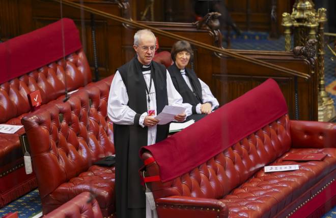 The Archbishop of Canterbury and the Bishop of Gloucester in the House of Lords